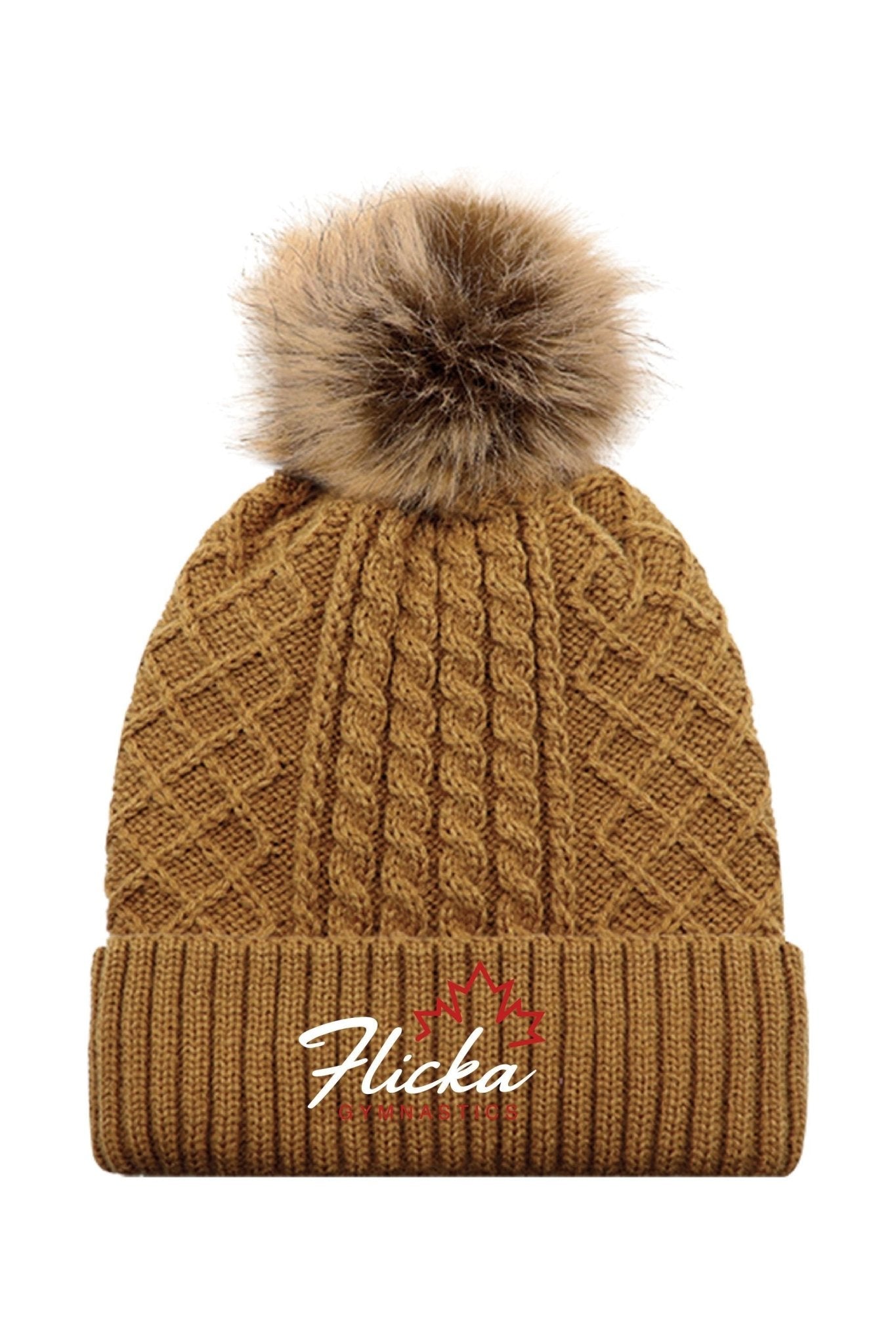 Flicka Cuffed Beanie with Pom Pom (Embroidered) - Oddball Workshop