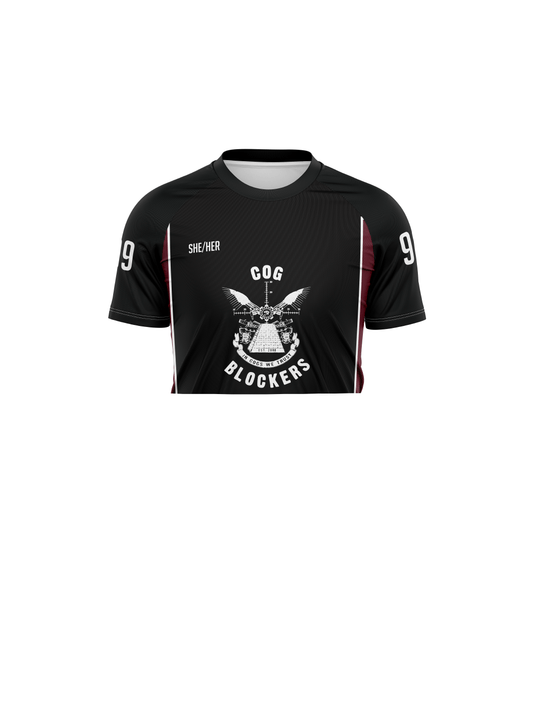 Cog Blockers | Unisex Athletic Jersey Short Sleeve Crop - Oddball Workshop