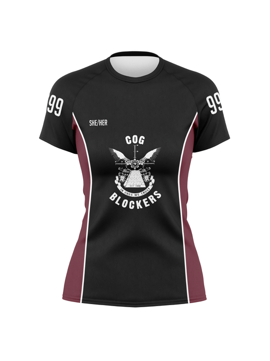 Cog Blockers | Women's Athletic Jersey Short Sleeve Crewneck - Oddball Workshop