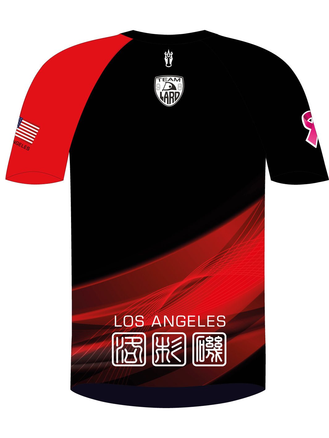 Los Angeles Racing Dragons | H2O Men's Athletic Jersey Short Sleeve (Black/Red) - Oddball Workshop