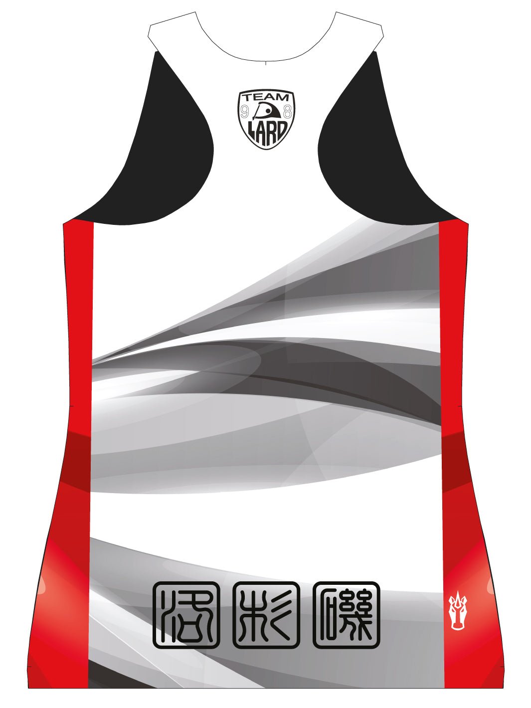 Los Angeles Racing Dragons | H2O Women's Athletic Tank Top (White/Red) - Oddball Workshop