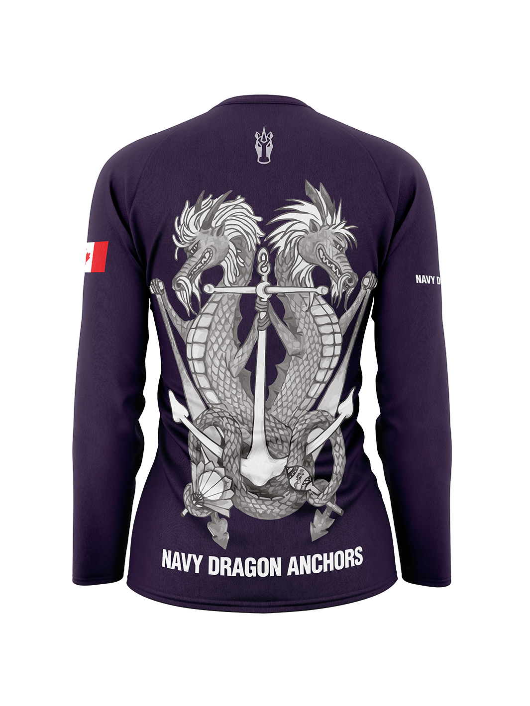 Navy Dragon Anchors | Women's Athletic Jersey Long Sleeve - Oddball Workshop