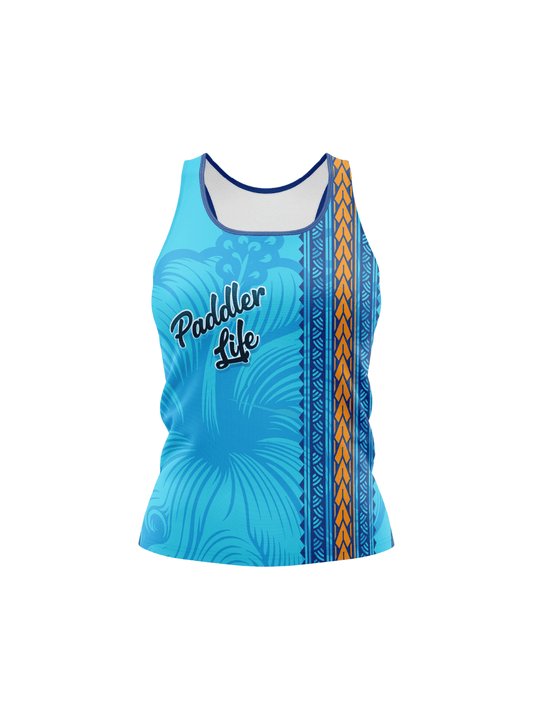 Paddler Life | Hibiscus Women's Athletic Tank Top - Oddball Workshop