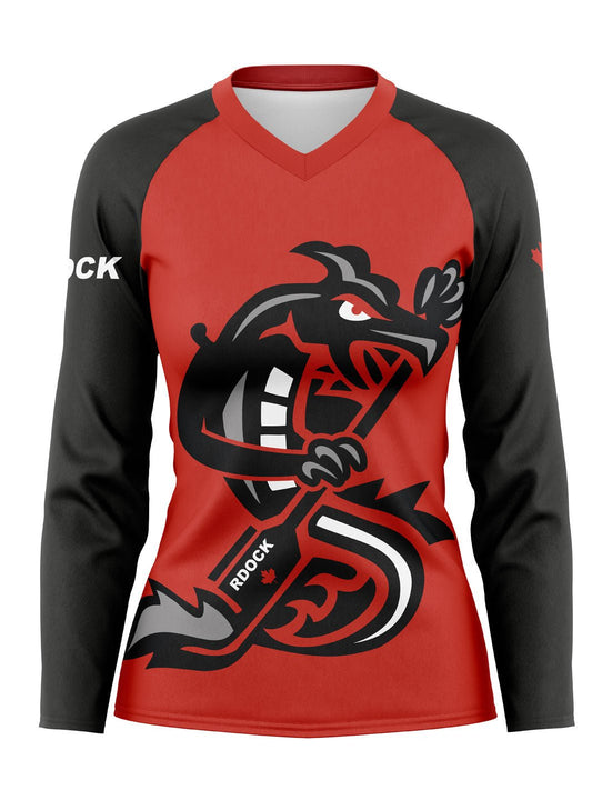 Raging Dragons | Women's Athletic Jersey Long Sleeve - Oddball Workshop