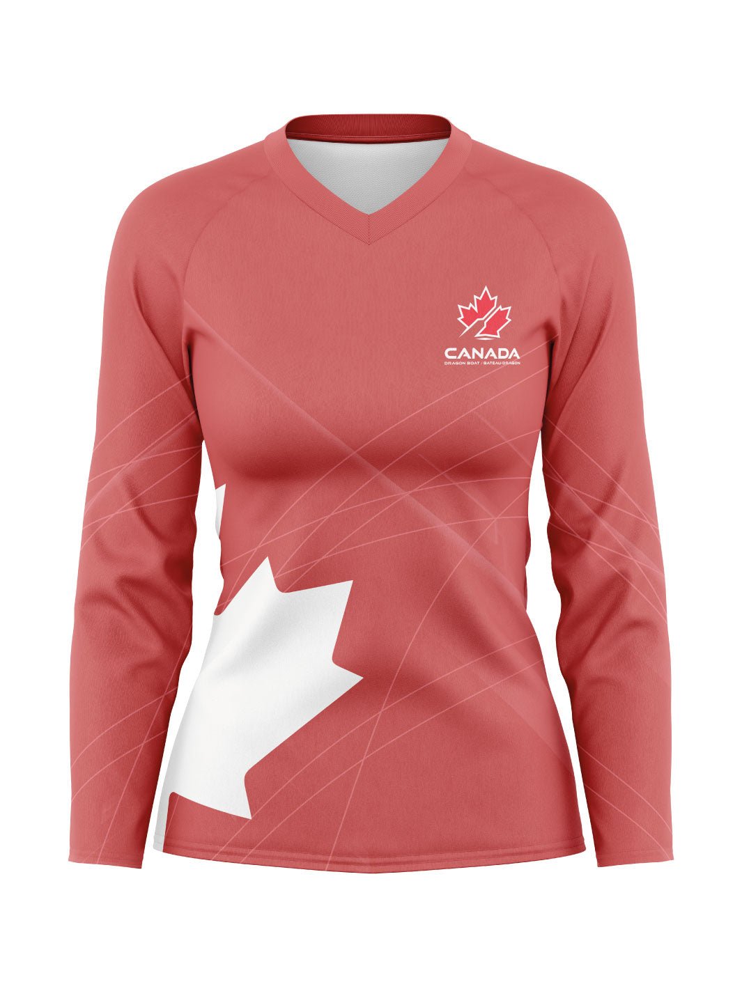 Team Canada Dragon Boat Supporters | Women's Athletic Jersey Long Sleeve - Oddball Workshop