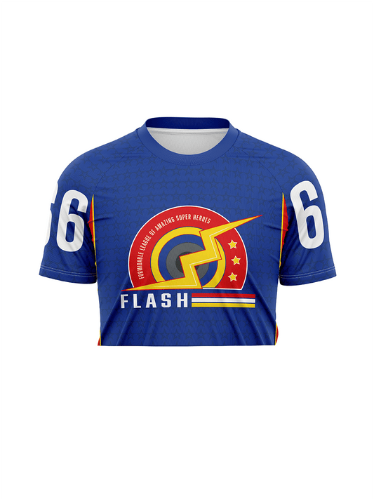 Team Flash | Unisex Athletic Jersey Short Sleeve Crop - Oddball Workshop