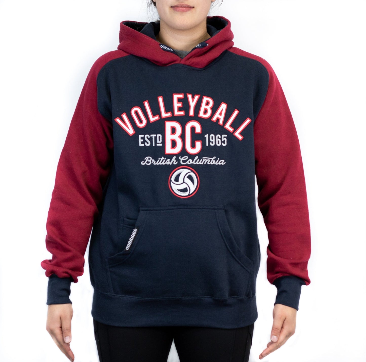 Volleyball BC 18 2-Toned Twill Hoodie - Navy/Cardinal Red - FINAL SALE - Oddball Workshop