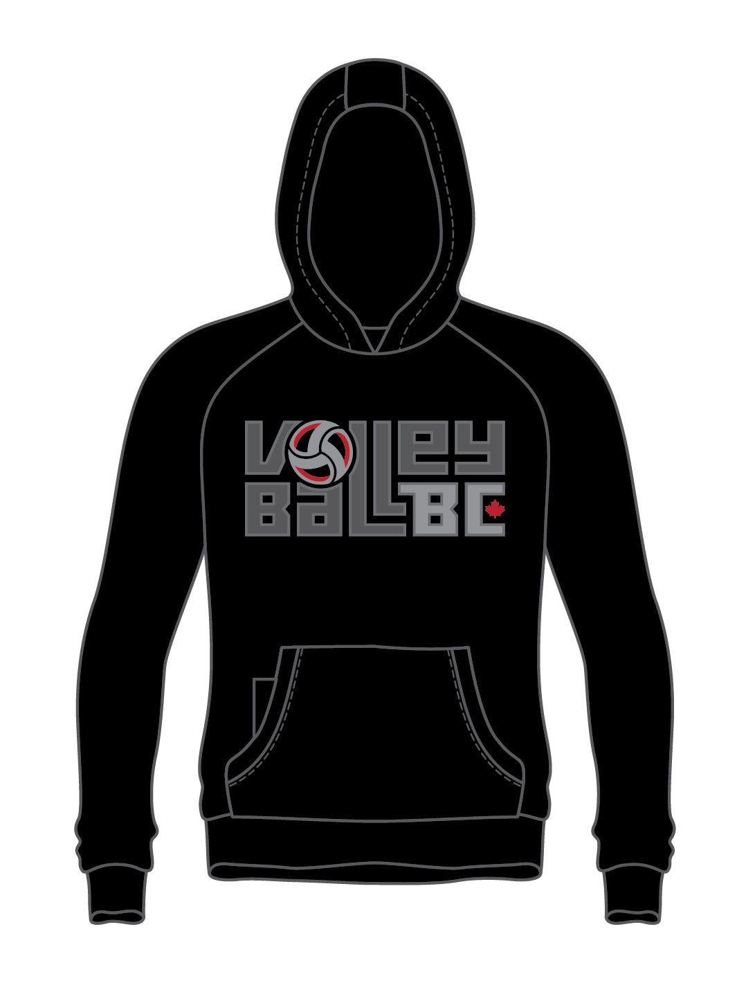 Volleyball BC Stacked Twill Hoodies - Oddball Workshop