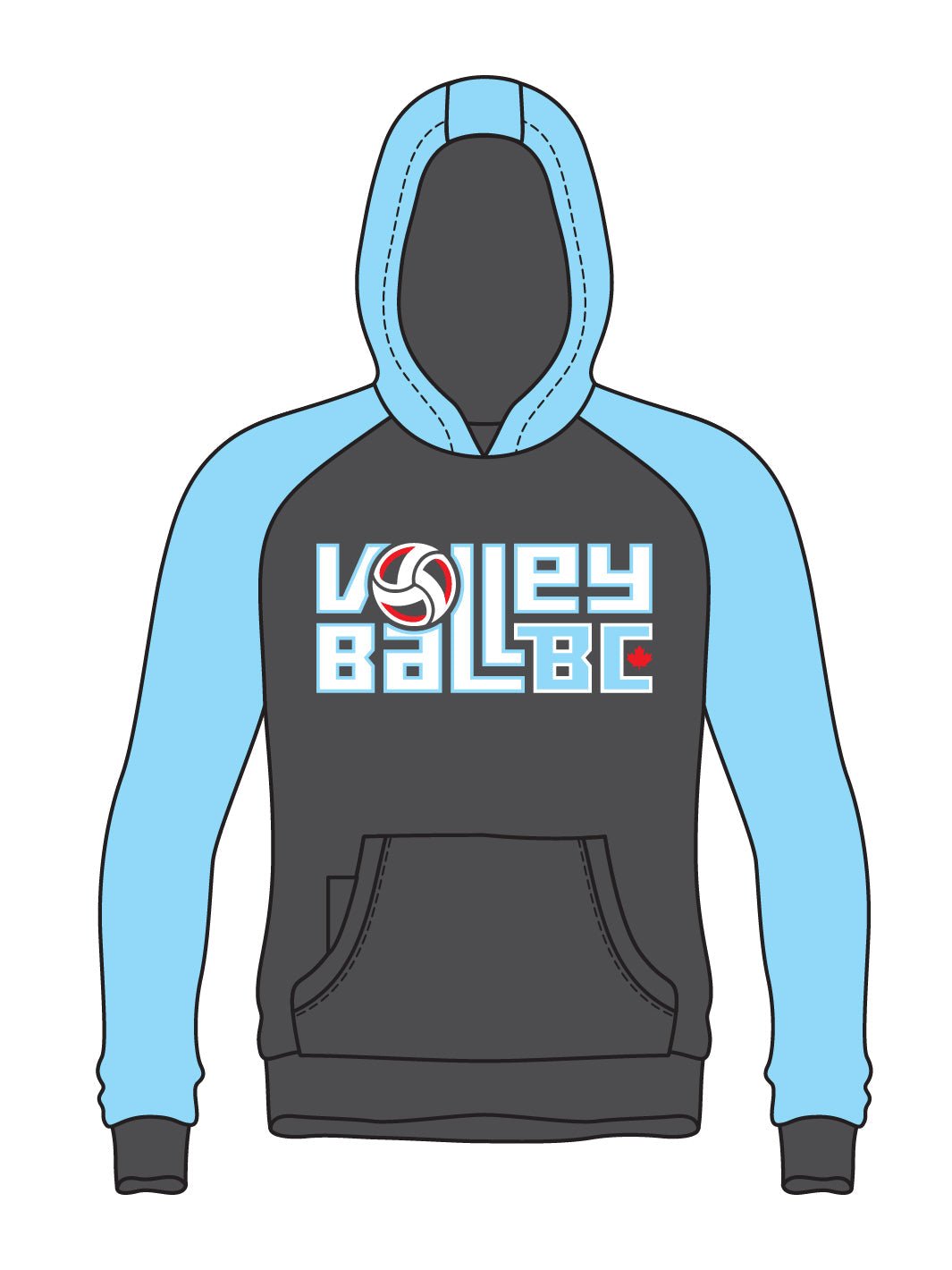 Volleyball BC Stacked Twill Hoodies - Oddball Workshop