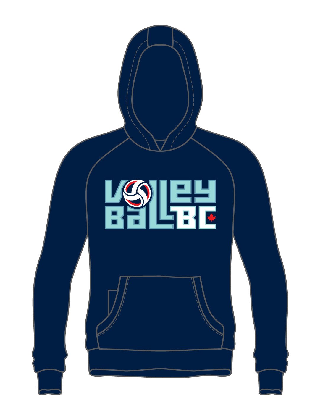 Volleyball BC Stacked Twill Hoodies - Oddball Workshop