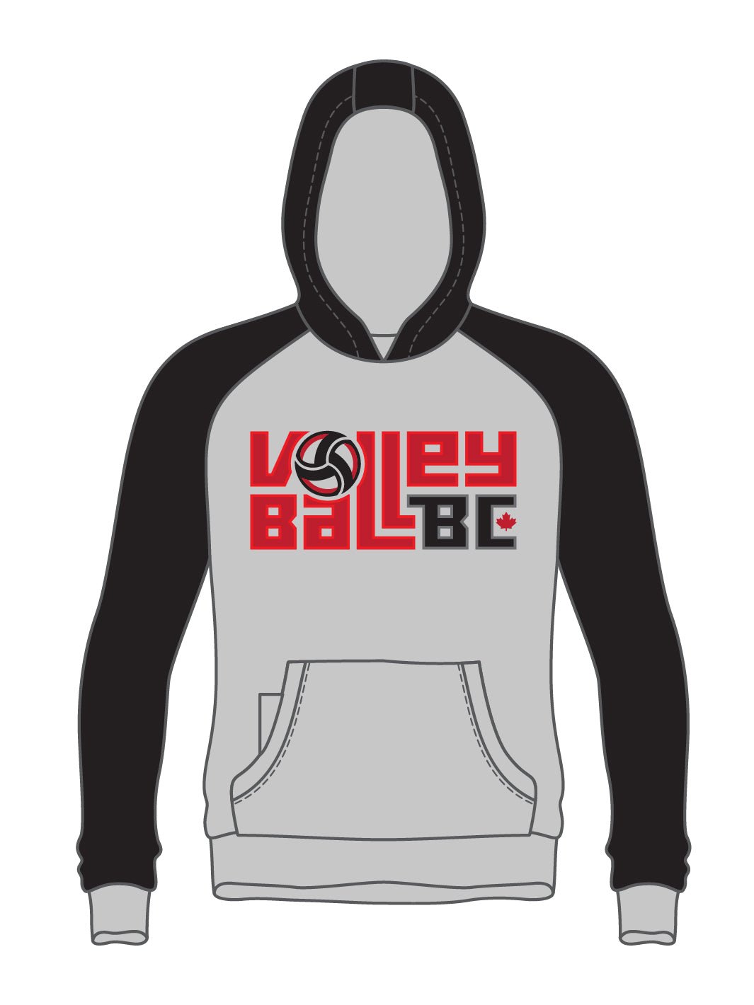Volleyball BC Stacked Twill Hoodies - Oddball Workshop