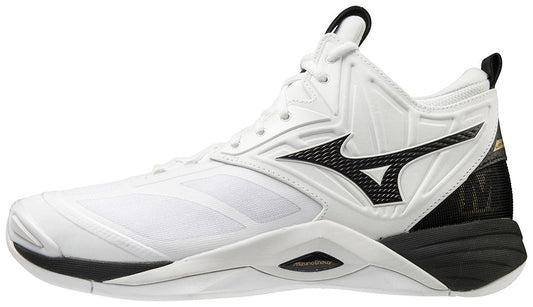 Mizuno Momentum 2.0 MID Unisex - White/Black/Gold - Oddball Workshop