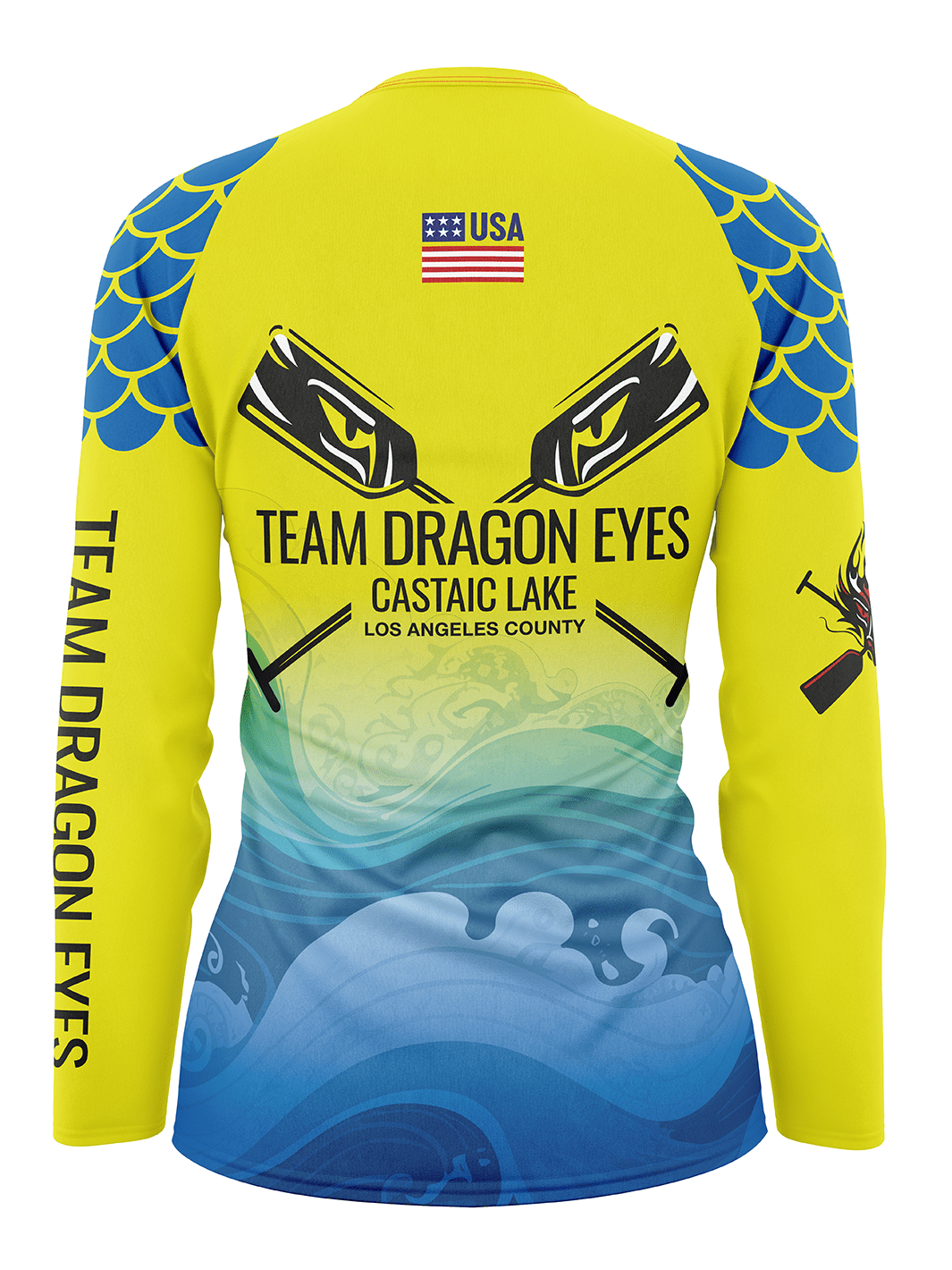 Team Dragon Eyes Women's Athletic Jersey Dragon Scales Shoulder TDE 2025 Long Sleeve - Oddball Workshop