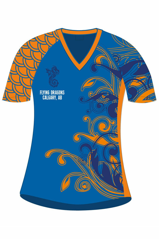 Calgary Flying Dragons Women's h2O Athletic Jersey Short Sleeve - Oddball Workshop