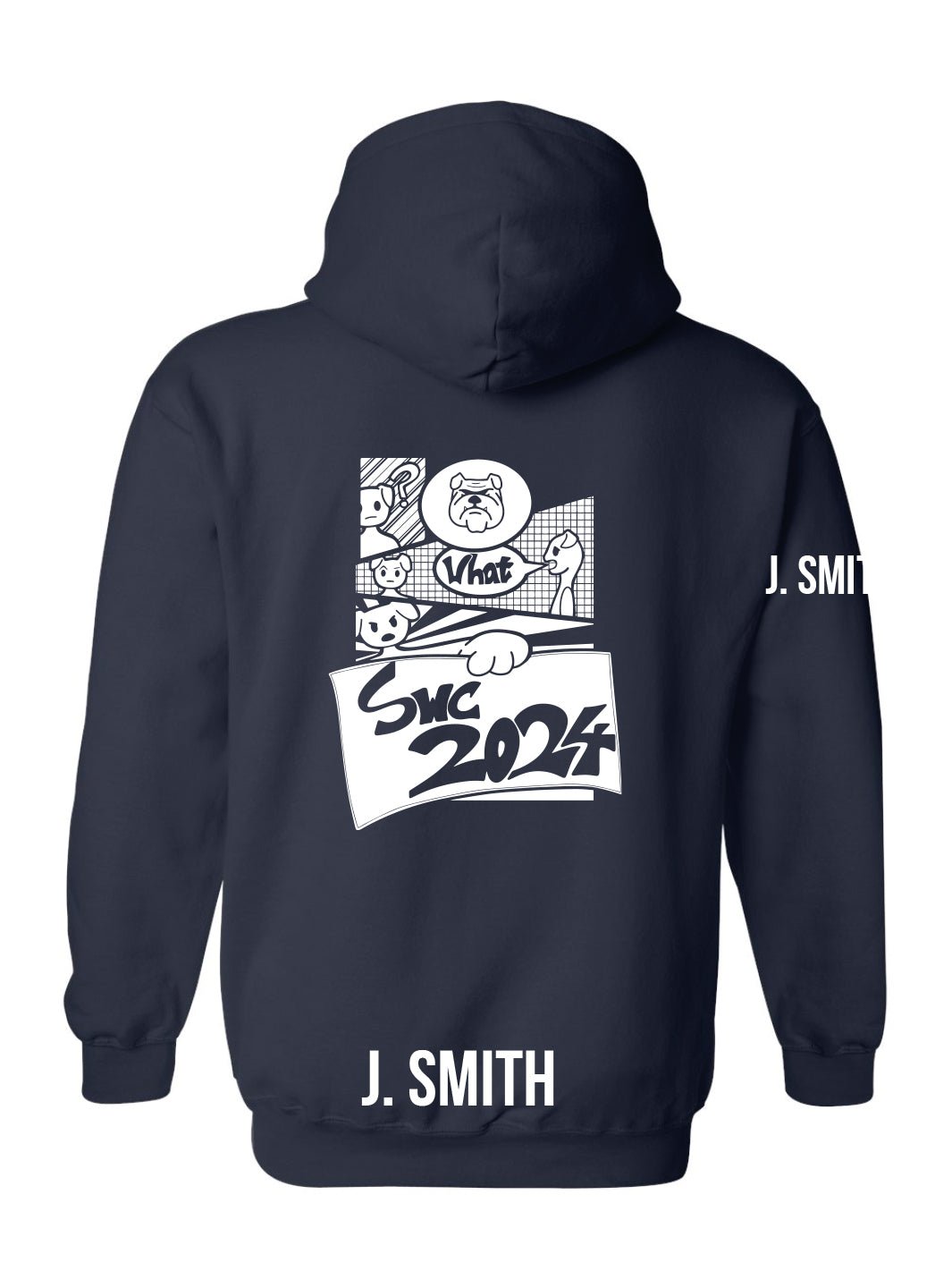 Churchill Secondary Grad 2024 Zip Up Hoodie (SWC 2024 Comic Logo) - Oddball Workshop