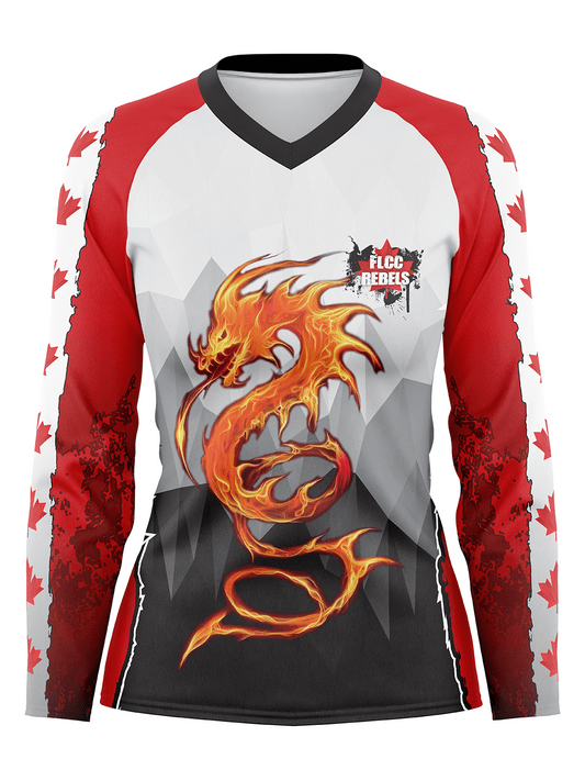 FLCC Rebels Women's Athletic Jersey Long Sleeve - Oddball Workshop