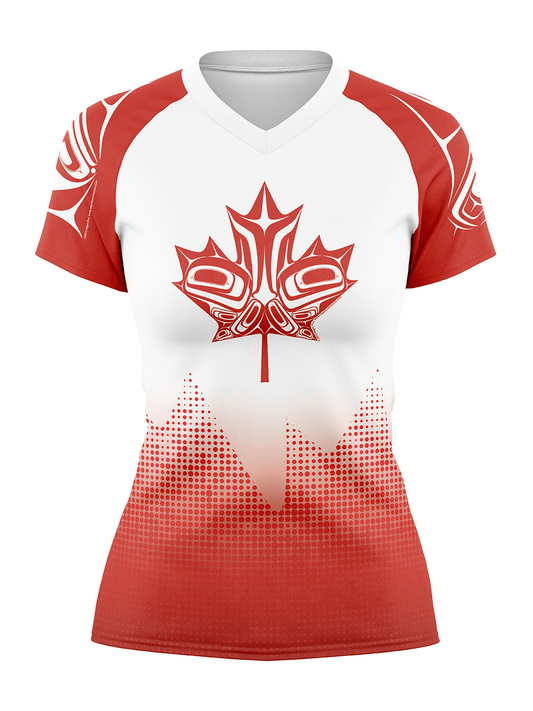 Team Canada Brazil Race Jersey - Women's Athletic Jersey Short Sleeve V - neck - Oddball Workshop