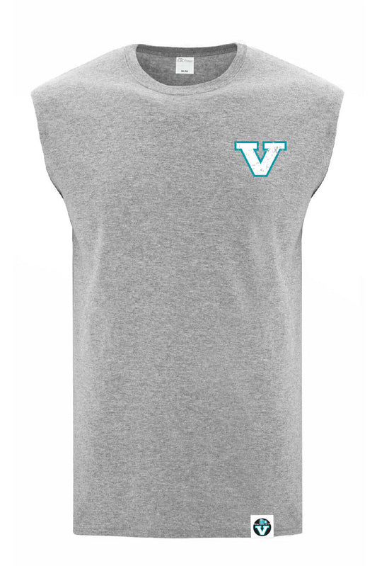 Vancouver Lacrosse | Left Chest Vintage V Sleeveless T-shirt (Adult) - Oddball Workshop