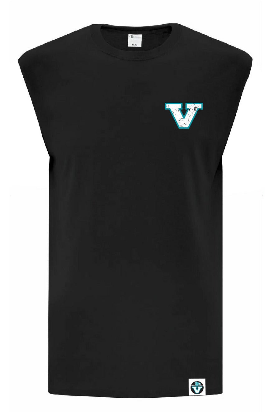 Vancouver Lacrosse | Left Chest Vintage V Sleeveless T-shirt (Adult) - Oddball Workshop