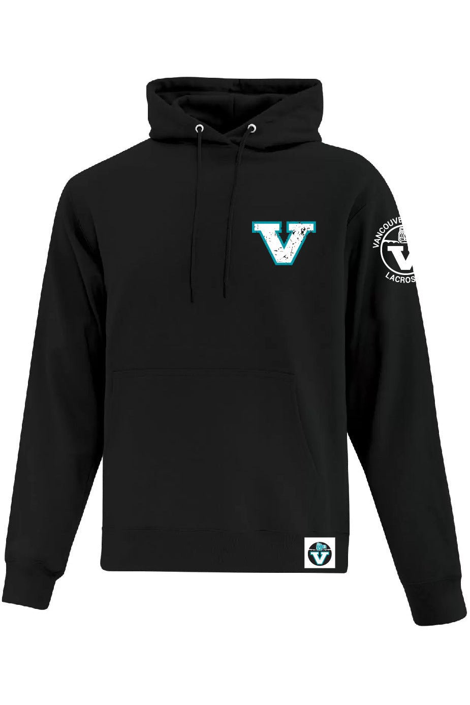 Vancouver Lacrosse | Left Chest Vintage V w/ Left Arm Crest Hoodie (Adult) - Oddball Workshop