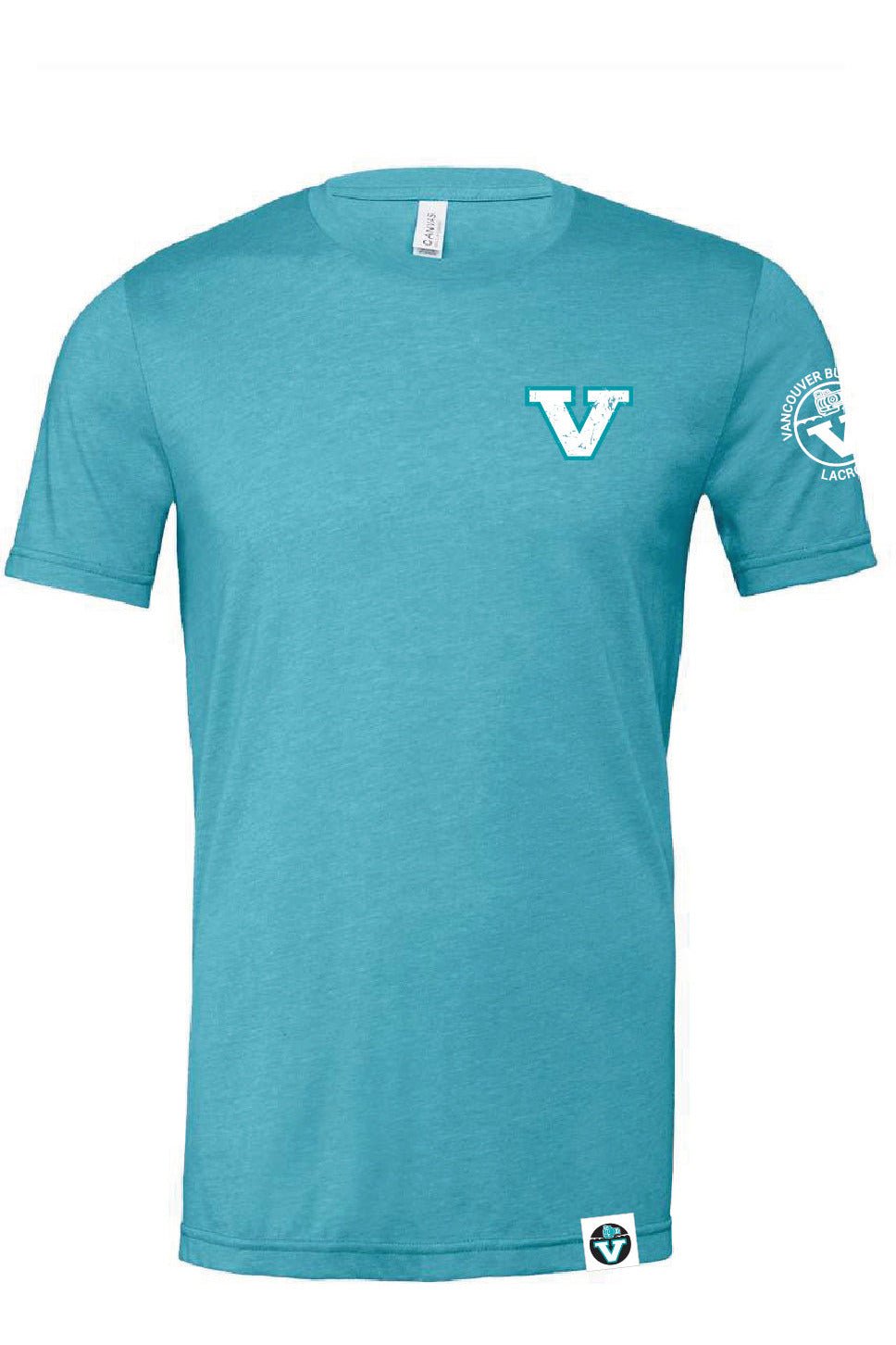 Vancouver Lacrosse | Premium Left Chest Vintage V & Left Arm Crest Tee (Adult) - Oddball Workshop