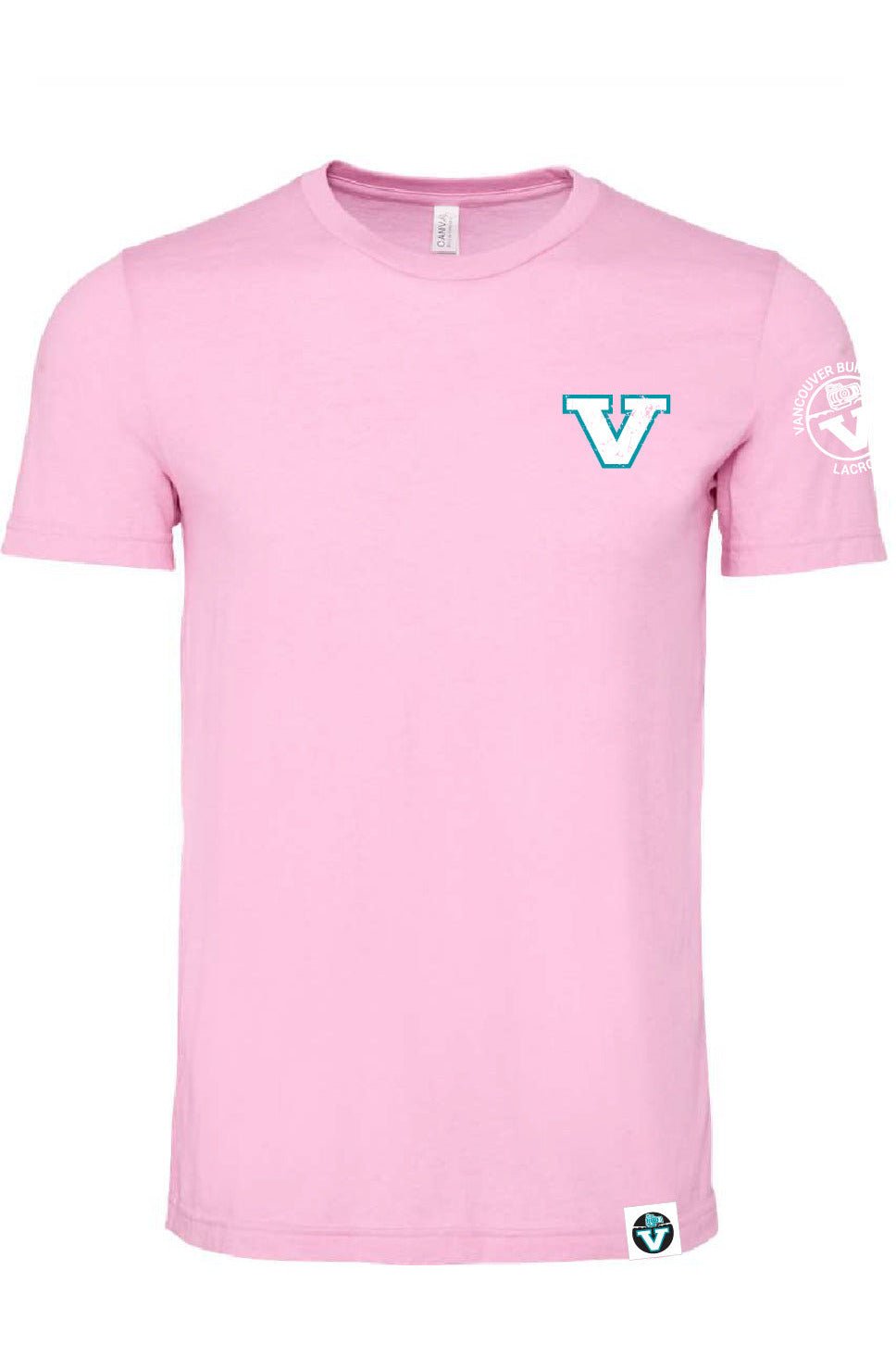 Vancouver Lacrosse | Premium Left Chest Vintage V & Left Arm Crest Tee (Adult) - Oddball Workshop