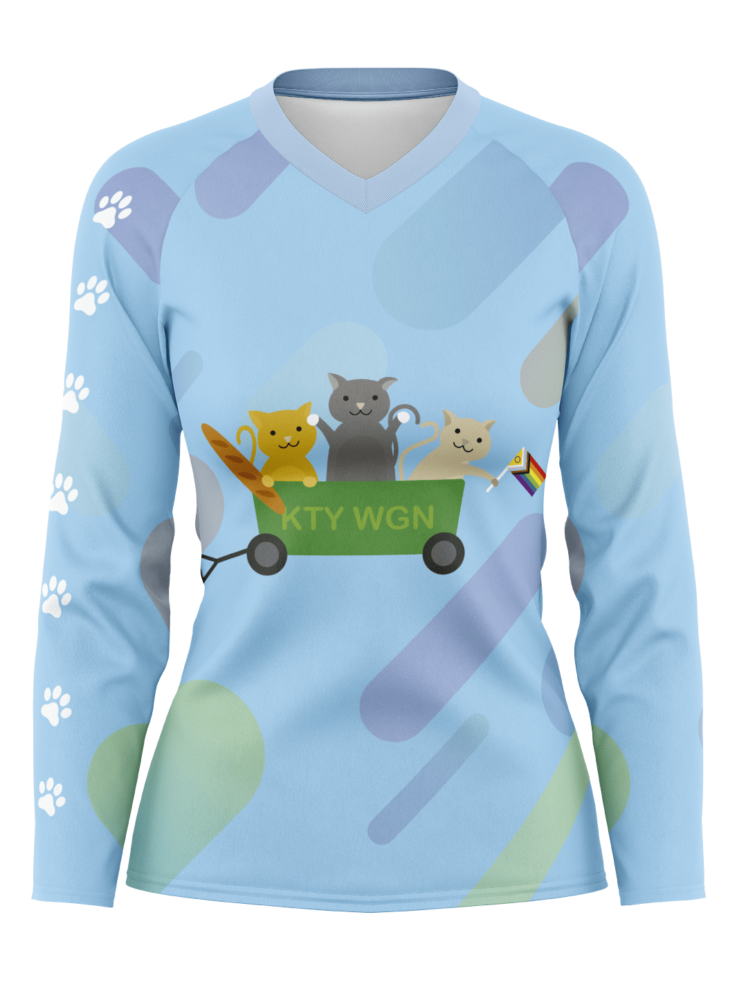 Kitty Wagon Women's H20 Athletic Jersey Long Sleeve - Oddball Workshop