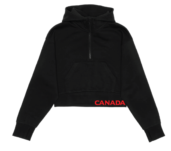Canada Cup  | Cropped Drop Shoulder 1/2 Zip Hoodie Crop