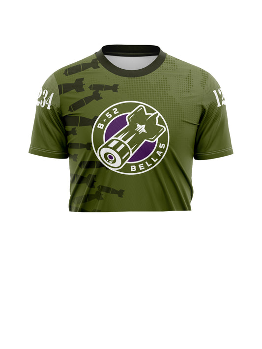 Calgary Roller Derby | B52 Bellas Dark| Men'steam Jersey Short Sleeve Crop