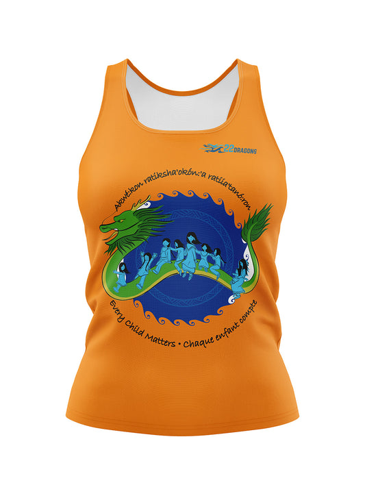 Every Child Matters by a Kanien'kehá:ka artist, Skarahkotá:ne Deom | Women's Athletic Tank Top