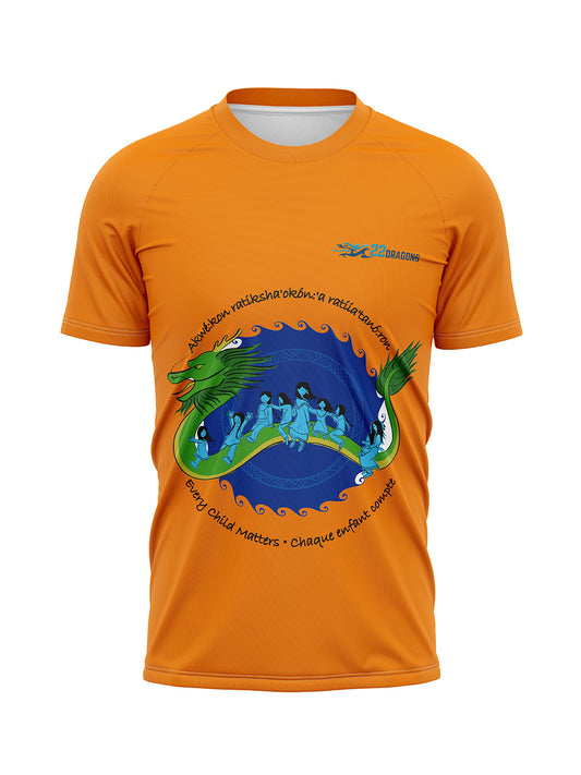 Every Child Matters by a Kanien'kehá:ka artist, Skarahkotá:ne Deom | Men's Athletic Short Sleeve