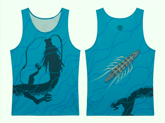 Teal Dragon Flow Men's Athletic Tank Top - Oddball Workshop