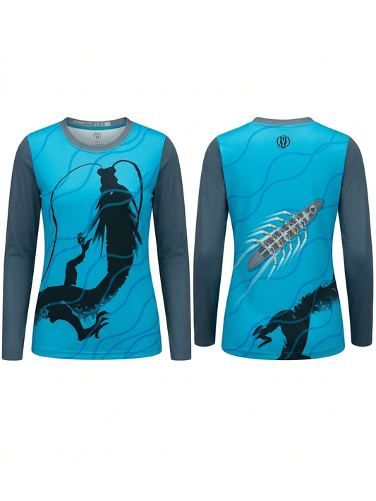 Teal Dragon Flow Women's Team Tall Long Sleeve Jersey - Oddball Workshop
