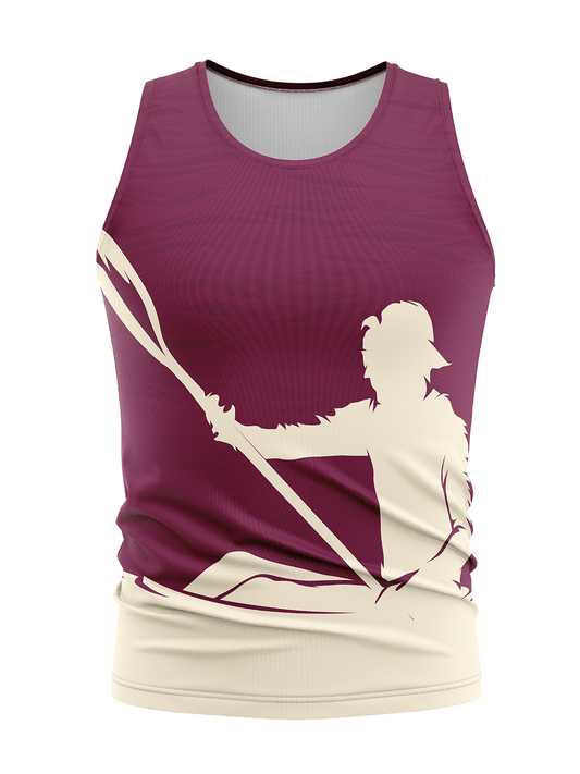 Burgundy Kayak H2O Men's Athletic Tank Top - Oddball Workshop