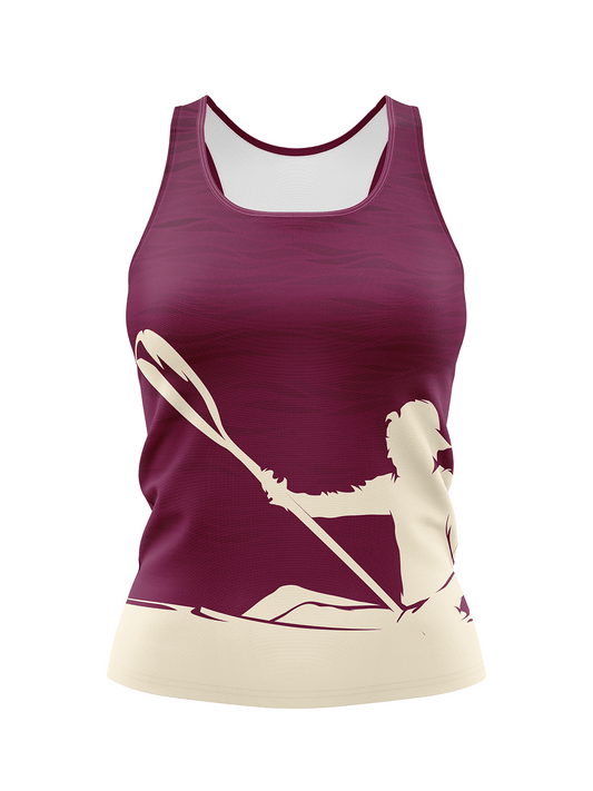 Burgundy Kayak H2O Women's Athletic Tank Top - Oddball Workshop