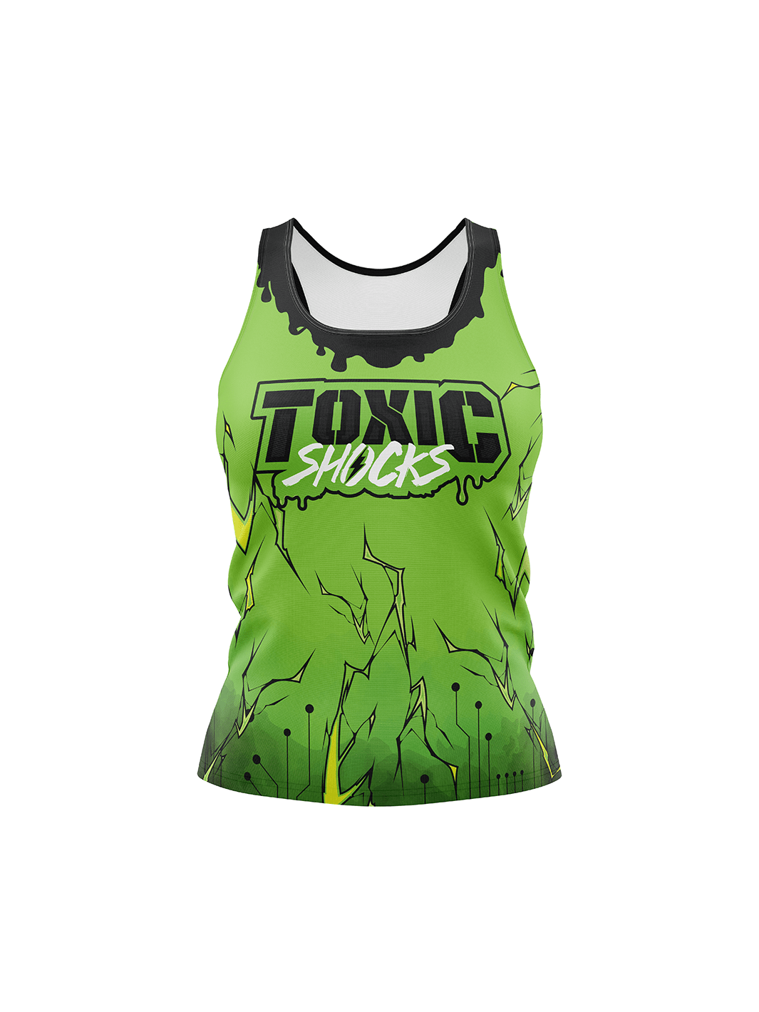 Atlanta Roller Derby | Toxic Shocks Team - Women's Athletic Tank Top - Oddball Workshop