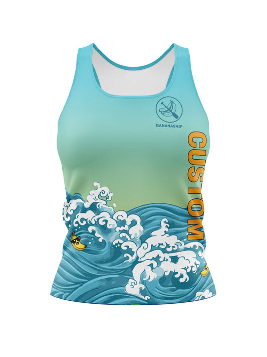 Bananaship Dragon Boat | Women's Athletic Tank Top - Oddball Workshop