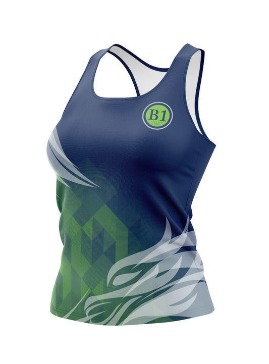 Boston1 Dragon Boat | Current Race Jersey Boston 1 Women's Athletic Tank Top - Oddball Workshop