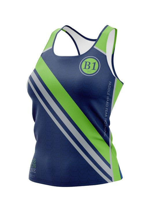 Boston1 Dragon Boat | Retro Race Jersey (2017) Boston 1 Women's Athletic Tank Top - Oddball Workshop