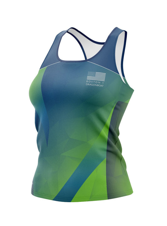 Boston1 Dragon Boat | Retro Race Jersey (2018) Boston 1 Women's Athletic Tank Top - Oddball Workshop