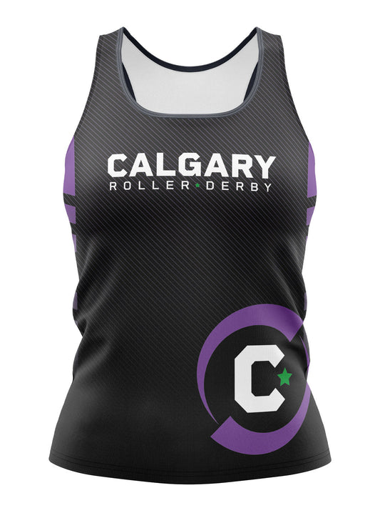 Calgary Roller Derby | Allstars Dark | Women's Athletic Tank Top - Oddball Workshop