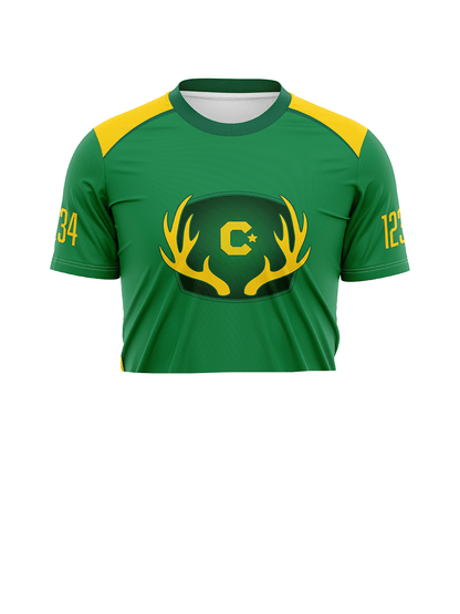 Calgary Roller Derby | Jane Deere Dark | Team Jersey Short Sleeve Crop - Oddball Workshop