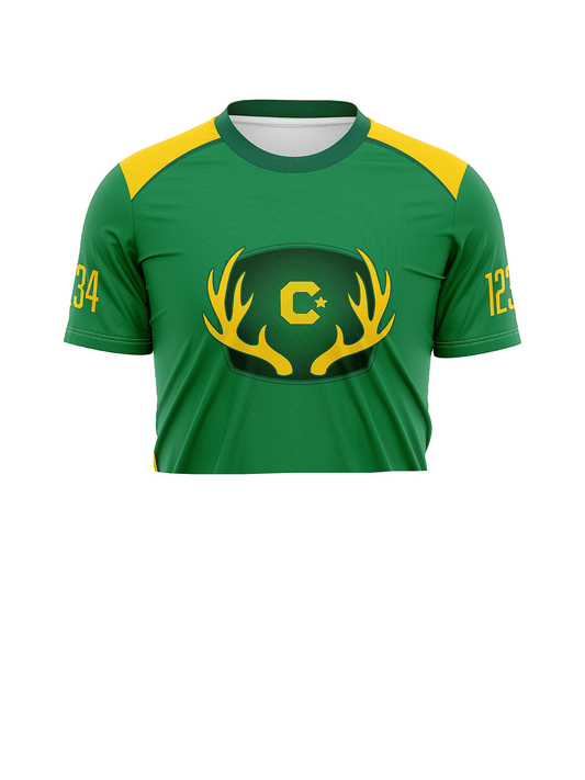Calgary Roller Derby | Jane Deere Dark | Team Jersey Short Sleeve Crop - Oddball Workshop