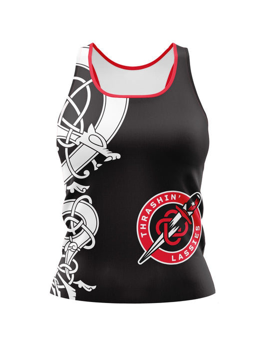 Calgary Roller Derby | Thrashin' Lassies | Women's Athletic Tank Top - Oddball Workshop