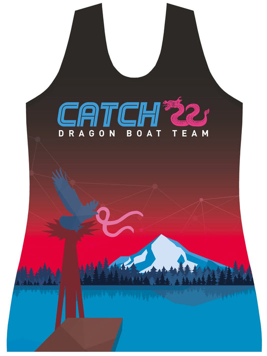 Catch 22 Dragon Boat | Breast Cancer Survivor H2O Women's Athletic Tank Top - Oddball Workshop
