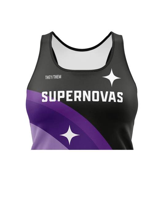CDG Supernovas | Crop Athletic Tank Top Curved Dark - Oddball Workshop