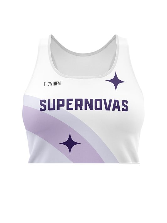 CDG Supernovas | Crop Athletic Tank Top Curved Light - Oddball Workshop