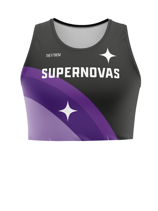 CDG Supernovas | Crop Athletic Tank Top Straight Dark - Oddball Workshop