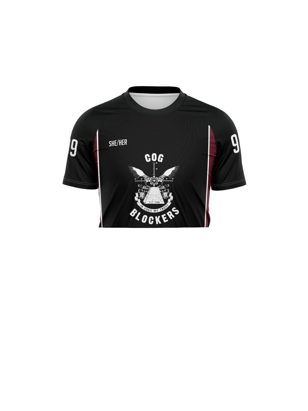 Cog Blockers | Unisex Athletic Jersey Short Sleeve Crop - Oddball Workshop