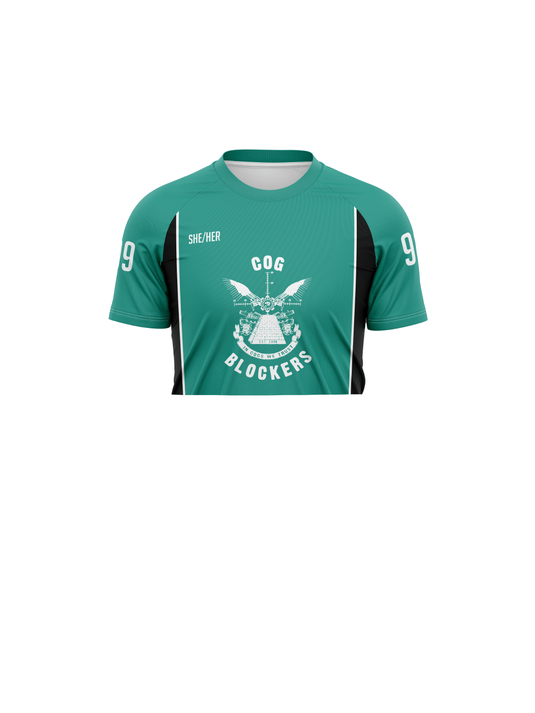 Cog Blockers | Unisex Athletic Jersey Short Sleeve Crop - Oddball Workshop